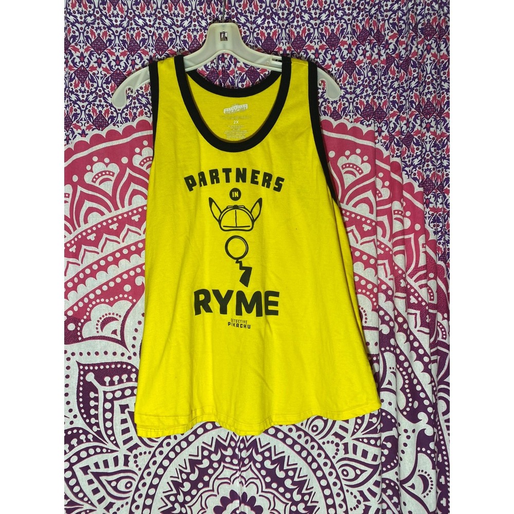 Pikachu Pet Detective Pokemon Partners In Ryme Tank Top Yellow Black Size 22